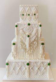 Sugar Artist Lisa Herrera Created A Beautiful Macrame Wedding Cake For Our Fabulous Finishes Issu Lace Wedding Cake Boho Wedding Cake Wedding Cake Inspiration