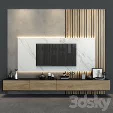 3d Models Tv Wall Cabinet Furniture 055 In 2020 Living Room Tv Unit Designs Tv Room Design Living Room Tv Wall
