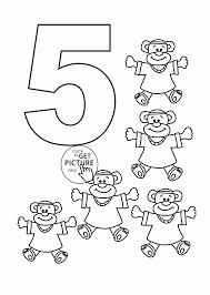 Number 5 Coloring Pages For Kids Counting Sheets Printables Free Wuppsy Com Numbers For Kids Coloring Pages Inspirational Numbers Preschool