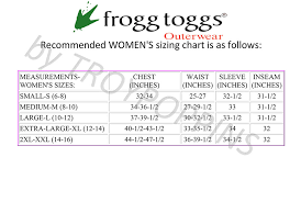 Frogg Toggs Sizing Charts X Tremedist Com X Treme