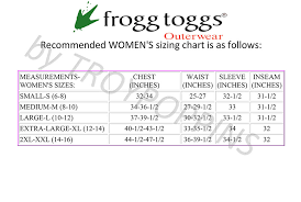 frogg toggs sizing charts x tremedist com x treme