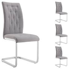 Ainsi, le choix des meubles de salle à manger ne doit pas se faire à légère et notamment quand il est question de chaises salle à manger.la taille, le design, le prix, plusieurs critères sont à voir de près. Lot De 4 Chaises De Salle A Manger Chloe Avec Assise Capitonnee Et Pietement Chrome Revetement En Tissu Gris