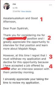 Dan saya akan mengulas begini cara ketika anda mendapatkan tawaran melalui email selalu berikan alasan pasti apabila anda ingin menolaknya atau pending interview tersebut. Teknik Lelaki Ini Tolak Tawaran Interview Buat Hr Call Untuk Ucap Terima Kasih Kenapa