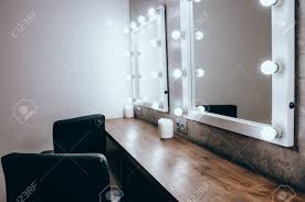 Interior Of A Beauty Salon Room With Make Up Mirror Lights And Stock Photo Picture And Royalty Free Image Image 122274820