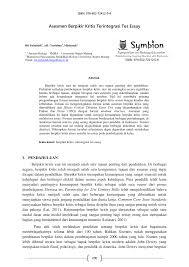 Jumlah soal pilihan ganda : Pdf Asesmen Berpikir Kritis Terintegrasi Tes Essay