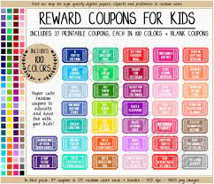Sale Reward Coupon Clipart Printable Reward Ticket Rainbow Etsy Charts For Kids Kids Rewards Reward Tickets