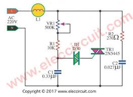 Dimmer Circuit Using Scr Triac Eleccircuit Com Circuit Dimmer Dim Lighting