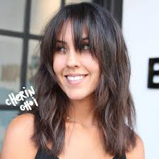 20 modern ways to style a long bob with bangs langes haar mit pony frisuren kurz feines haar