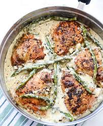 Creamy Garlic Dream Chicken W Asparagus Recipe Creamy Chicken Dish Recipes Healthy Recipes