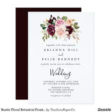 Rustic Floral Botanical Front Back Wedding Invitation Zazzle Com Wedding Invitations Wedding Invitations Rustic Wedding Invitations Diy
