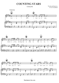 Counting Stars Sheet Music Onerepublic Sheetmusic Free Com