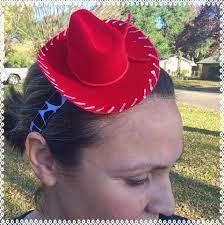 Jessie Costume Running Headband With Red Cowboy Hat 7 8 Inches Wide Running Headbands Red Cowboy Hat Cowboy Hats