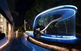 Ellipse shape blue water circulation waterfall-LED Architectural Lighting Manufacturer, Hotel LED Lighting Design, Supplier of LED Strip Light for Contractors, SHENZHEN YOU YOUNG LED CO., LIMITED