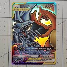 Blue Eyes White Dragon Charizard Gx Full Art Rainbow Holo Etsy Pokemon Cards Pokemon White Dragon