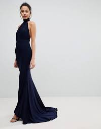 Club L Club L Bridesmaid Halterneck High Neck Fishtail Maxi Dress Fishtail Maxi Dress Dresses Maxi Dress Trend