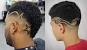 Short Fade Haircut Black Men With Lines