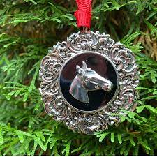 Christmas Ornament Silver Horse Head In 2021 Horse Christmas Gifts Silver Horse Head Silver Horse