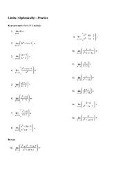 In this evaluating limits in this evaluating limits activity, learners solve and complete 20 different types of problems. Calculus Evaluating Limits Algebraically Practice By Sarah Dragoon