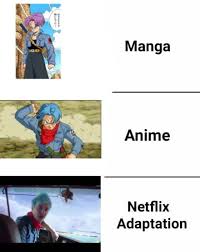 The franchise started as a manga inspired by the classical chinese novel. Netflix Adaptation Meme 007 Dragon Ball Z Ninja Comics And Memes