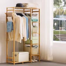 Save money and floor space with this skillfully constructed 8 lath compacted hanging rack. Portable Closet System Wardrobe Clothes Storage Rack Organizer Garment Coat Rack Closet Organizers Home Garden Worldenergy Ae