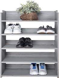 Accent cabinets weathered gray shoe cabinet/accent cabinet is a part of the accent cabinets collection by coaster. Amazon Com Mygift 5 Tier Dark Gray Wood Entryway Shoe Storage Rack Home Kitchen