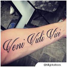 February 24, 2018 adam sky is a custom tattoo artist at resolution tattoo, san francisco's private, appointment only tattoo studio located at 2976 24th st. Arm Veni Vidi Amavi Tattoo Elegant Arts Tattoo