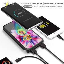 Portable Powerbank Infuze 10000mah Slim Fast Charge Portable Wireless Charger Power Bank For Iphone X Lg Galaxy Not Powerbank Wireless Charger Phone Power Bank