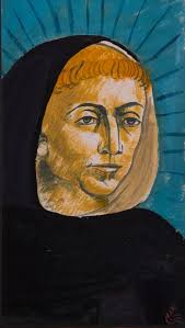 Untitled (Colored Ink Drawing of Jesus with Lamb