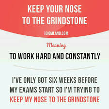 Keep Your Nose To The Grindstone English Idioms English Phrases Idioms And Phrases