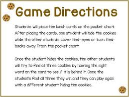 School Lunch Pocket Chart Game