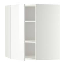Metod Corner Wall Cabinet With Shelves White Ringhult White Ikea Indonesia