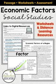 Economic Factors Of A Region For Google Classroom Distance Learning In 2020 Social Studies Worksheets Distance Learning Social Studies Elementary