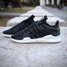 Black And Blue Men S Adidas Shoes Adidas Eqt Support Adv Core Black Core Black Powder Blue Sneakers Fashion Sneakers Men Adidas Shoes Mens
