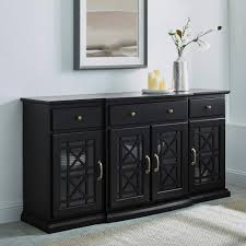 Hi guys, ive dressed up my dining room for thanksgiving day dinner! Walker Edison Modern Wood Glass Buffet Sideboard Living Entryway Serving Storage Cabinet Doors Dining Room Console 60 Inch Black Azu60lanfwbl Buy Online In Aruba At Aruba Desertcart Com Productid 215585254