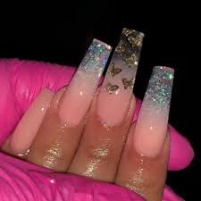 Ombre Black And Clear Nails Pin By Caralena B On Da Grabbers In 2020 Ombre Nails Glitter Ombre Acrylic Nails Pink Acrylic Nails