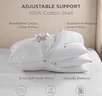 Amazon.com: Bedsure Adjustable Layer Bed Pillows for Sleeping - Luxury,  Fluffy Queen Pillows Set of 2, Assemblable Firmness & Height with 100%  Cotton ...