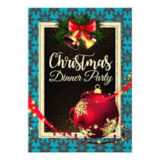 Elegant Teal Pattern Christmas Dinner Invite Invitations Personalize Custom Special Event Invitation Idea Style Party Card Party Card Invitations Party Gifts