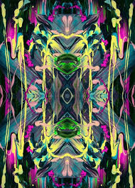 Ahhh Symmetry Rainbow Goblins Drip Painting Art