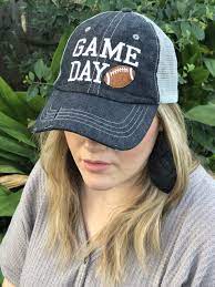 Football Game Day Hat Football Mom Embroidered Football Hat Etsy Football Mom Football Fashion Football