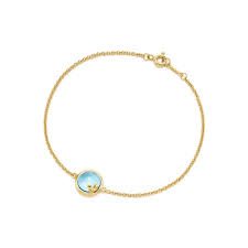 Paloma Picasso Olive Leaf Bracelet In 18k Gold With A Blue Topaz Medium Paloma Picasso Paloma Picasso Jewelry Tiffany Wedding Rings