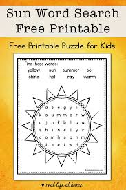 Easy And Free Summer Sun Word Search Printable For Kids