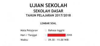 Soal Ujian Sekolah Us Bahasa Inggris Kelas 6 Sd Dan Kunci Jawaban