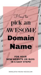 How To Pick The Perfect Domain Name Later Means Never Domain Name Ideas Names How To Start A Blog Wordpress