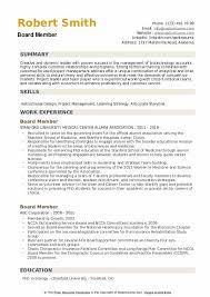 Board Member Resume Samples Qwikresume