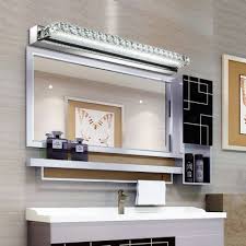 Crystal Linear Led Vanity Light Contemporary Makeup Lighting Fixture In Chrome Finish Takeluckhome Com