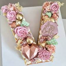 Right from the sponge, to the delicious cream and the best designs, the entire process is created using passion and expertise, . Cakes Co Anjali Parwani On Instagram Beautiful Letter V Cakesandcopty Lettercake Signaturestyle Cakedesi Cake Co Lettering Letter Collage