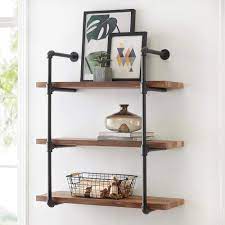 I've admired the look of iron plumbing pipe floating shelves since i first saw them done on fixer upper. China 2 Tier Wall Mounted Floating Water Pipe Shelves Vintage Industrial Pipe Wall Shelf China Pipe Shelf And Pipe Wall Shelf For Books Price