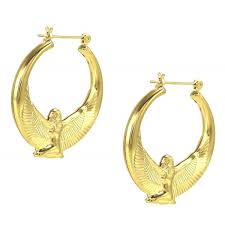 55500 handmade egyptian earrings fancy of a fancy earrings? Egyptian Goddess 14k Yellow Gold Plated Hoop Earrings 34x31 Mm Cr182e45lwn