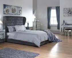 Balmoral grey velvet fabric winged bed. Nirvada Winged Bed Bed Universe
