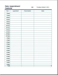 Printable Daily Appointment Calendar Ms Excel Daily Appointment Calendar Template Daily Calendar Template Appointment Calendar Calendar Template